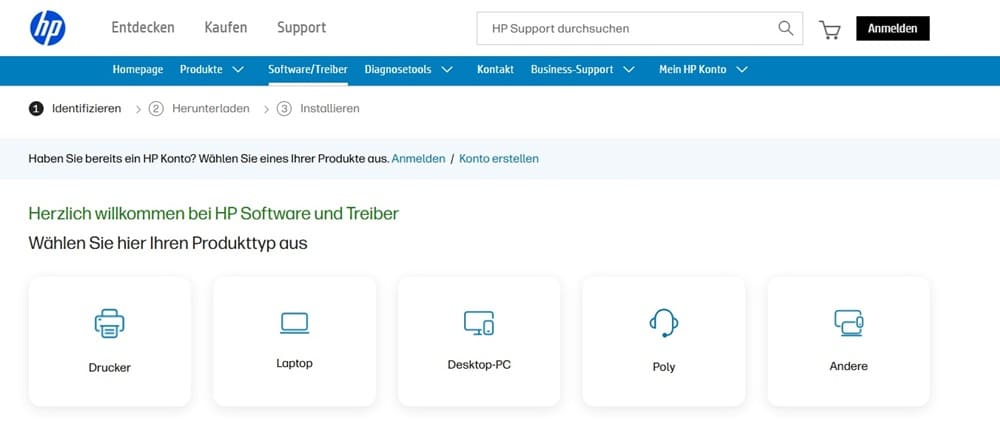 hp support site