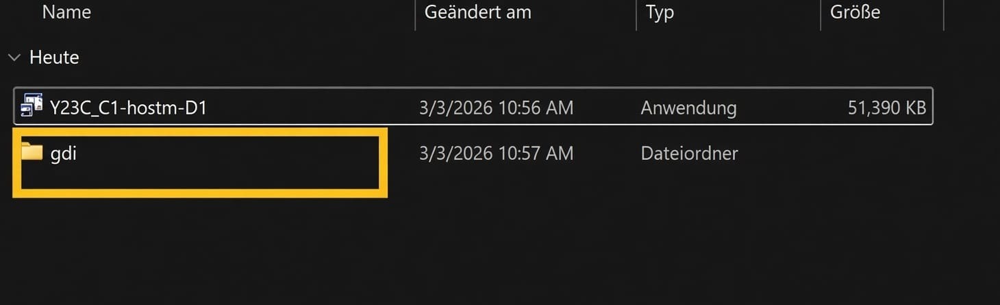 Klicken Sie auf GDI.