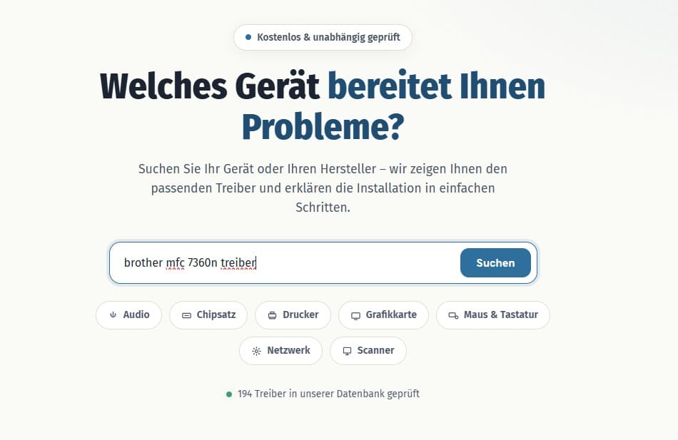 suchen brother drucker treiber